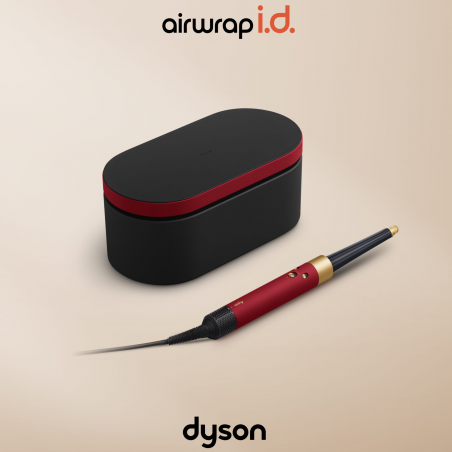 Σίδερο μαλλιών Dyson 596926-01 HS08 Airwrap i.d.™ T1/T2 RdVe/Gd Straight + Wavy, 1300 W, 13,5 l/s, Αυτόματη δημιουργία μπούκλων, Ιονισμός, 3 ταχύτητες, 3 θερμοκρασίες, Bluetooth, Κόκκινο βελούδο/χρυσό