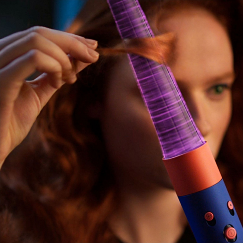 Σίδερο μαλλιών Dyson 596926-01 HS08 Airwrap i.d.™ T1/T2 RdVe/Gd Straight + Wavy, 1300 W, 13,5 l/s, Αυτόματη δημιουργία μπούκλων, Ιονισμός, 3 ταχύτητες, 3 θερμοκρασίες, Bluetooth, Κόκκινο βελούδο/χρυσό