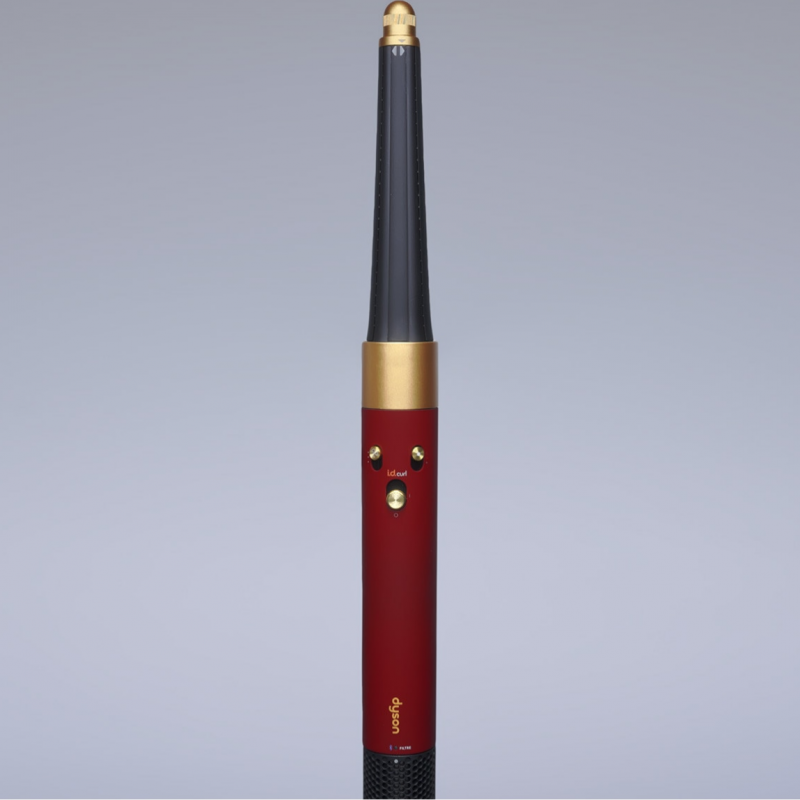 Σίδερο μαλλιών Dyson 596926-01 HS08 Airwrap i.d.™ T1/T2 RdVe/Gd Straight + Wavy, 1300 W, 13,5 l/s, Αυτόματη δημιουργία μπούκλων, Ιονισμός, 3 ταχύτητες, 3 θερμοκρασίες, Bluetooth, Κόκκινο βελούδο/χρυσό