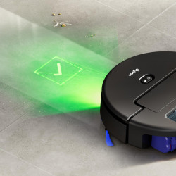 Ρομποτική σκούπα Dyson Spot+Scrub Ai 586183-01, 18.000 Pa, 3 λίτρα, Στεγνό/υγρό, Αναγνώριση λεκέδων, Αυτόματη βάση φόρτισης, Μαύρο/Μπλε