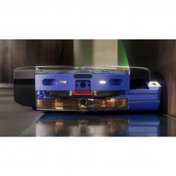 Ρομποτική σκούπα Dyson Spot+Scrub Ai 586183-01, 18.000 Pa, 3 λίτρα, Στεγνό/υγρό, Αναγνώριση λεκέδων, Αυτόματη βάση φόρτισης, Μαύρο/Μπλε