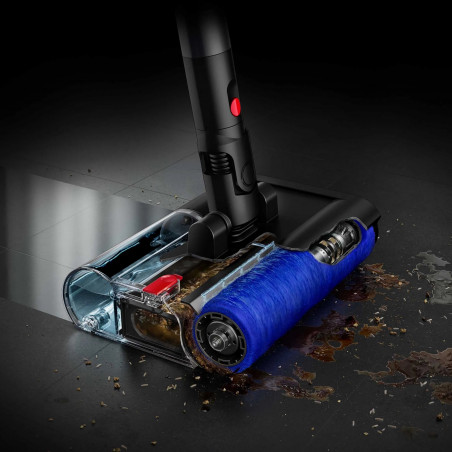 Κάθετη σκούπα για υγρό καθαρισμό Dyson PencilWash WR04 637239-01, 300/340 ml, 30 λεπτά, 100 m², 2 λειτουργίες, Αυτοκινούμενη, κλίση 170°, LED, Μαύρο/χρυσό