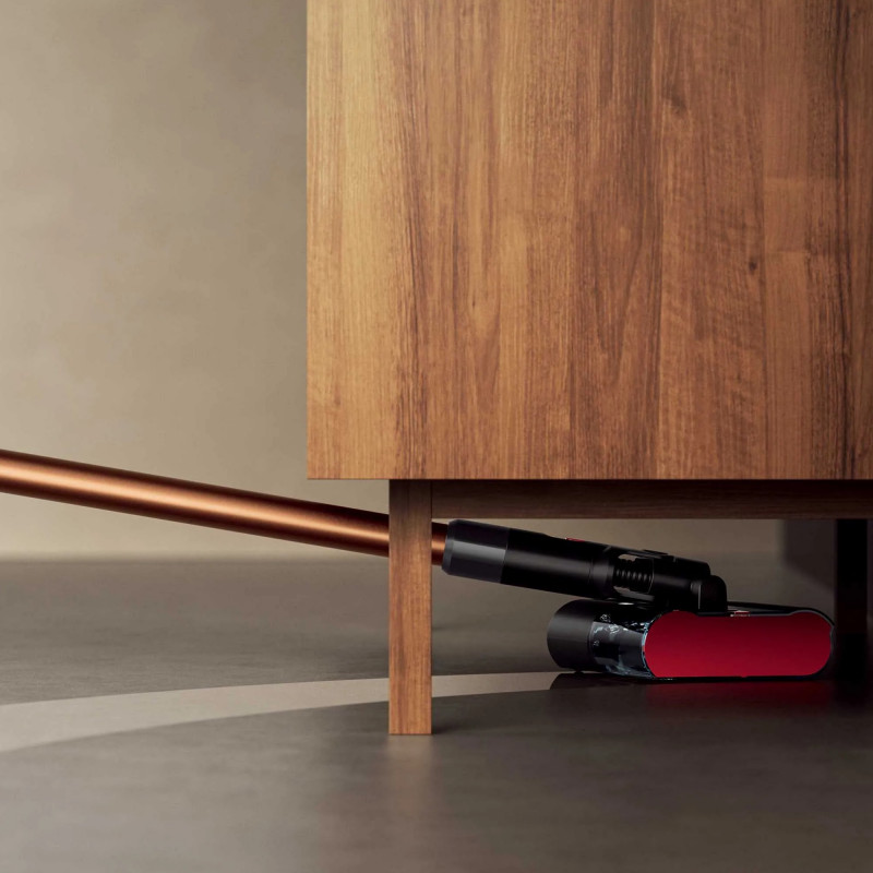 Κάθετη σκούπα για υγρό καθαρισμό Dyson PencilWash WR04 637239-01, 300/340 ml, 30 λεπτά, 100 m², 2 λειτουργίες, Αυτοκινούμενη, κλίση 170°, LED, Μαύρο/χρυσό