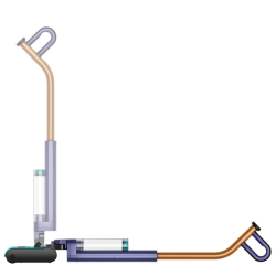 Σκούπα για υγρό καθαρισμό Dyson Clean+Wash Hygiene 432030-01, 530/760 ml, 45 λεπτά, 350 m², 4 λειτουργίες, Αυτοκινούμενη, Στέγνωμα κυλίνδρου, Μπλε του Προύσου/Χαλκό