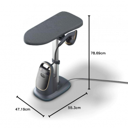 Συσκευή κάθετου σιδερώματος με ατμό Philips All-in-one 8500 AIS8540/80, 2200 W, 1,2 λίτρα, 6 bar, 90 g/min, 2 ρυθμίσεις, OptimalTEMP, ρυθμιζόμενη σιδερώστρα, σκούρο γκρι/χρυσό