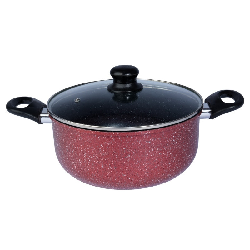 Κατσαρόλα Rosberg R51318G24, 24 cm, 4 l., μαρμάρινη επίστρωση, Induction, Bordeaux melange