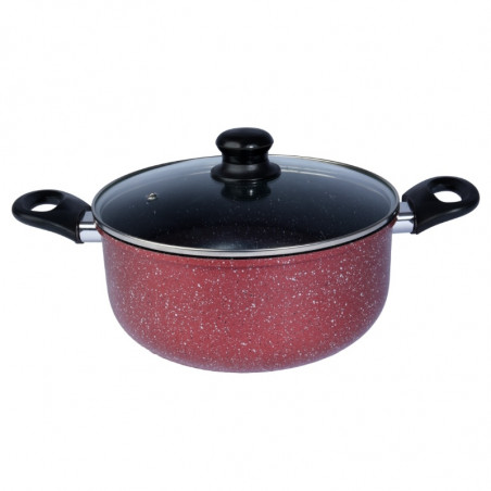 Κατσαρόλα Rosberg R51318G24, 24 cm, 4 l., μαρμάρινη επίστρωση, Induction, Bordeaux melange