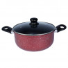 Κατσαρόλα Rosberg R51318G24, 24 cm, 4 l., μαρμάρινη επίστρωση, Induction, Bordeaux melange