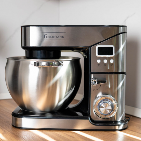 Μίξερ Goldmann GM-1115ED, 2800 W, 10 λίτρα, 6 ταχύτητες + λειτουργία παλμού, χρονοδιακόπτης, ανοξείδωτο δοχείο, LED, ανοξείδωτο