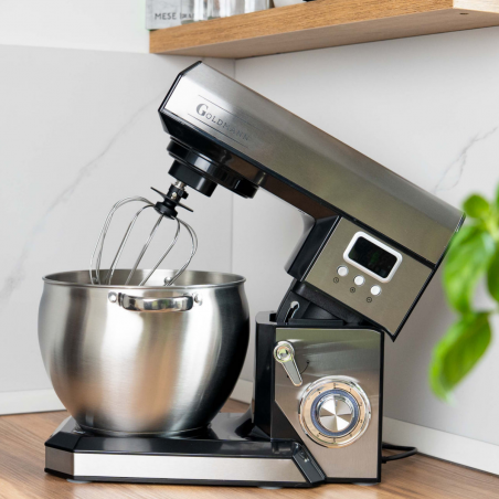 Μίξερ Goldmann GM-1115BD, 2200 W, 8,5 λίτρα, 6 ταχύτητες + λειτουργία παλμού, χρονοδιακόπτης, ανοξείδωτο δοχείο, LED, ανοξείδωτο