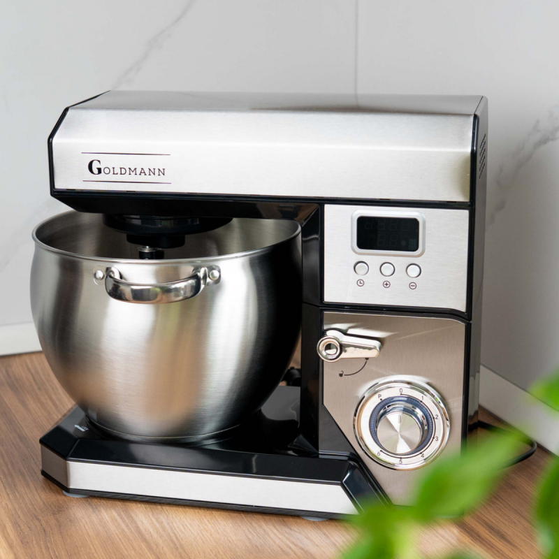 Μίξερ Goldmann GM-1115BD, 2200 W, 8,5 λίτρα, 6 ταχύτητες + λειτουργία παλμού, χρονοδιακόπτης, ανοξείδωτο δοχείο, LED, ανοξείδωτο
