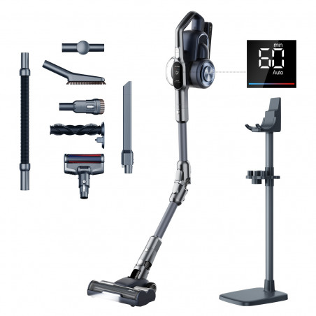 Κάθετη ηλεκτρική σκούπα Jimmy H11 Pro, 600 W, 260 AW, 0,6 λίτρα, Αισθητήρας σκόνης, Πτυσσόμενη, Αυτονομία 90 λεπτών, Οθόνη LED, Μαύρο/Γκρι