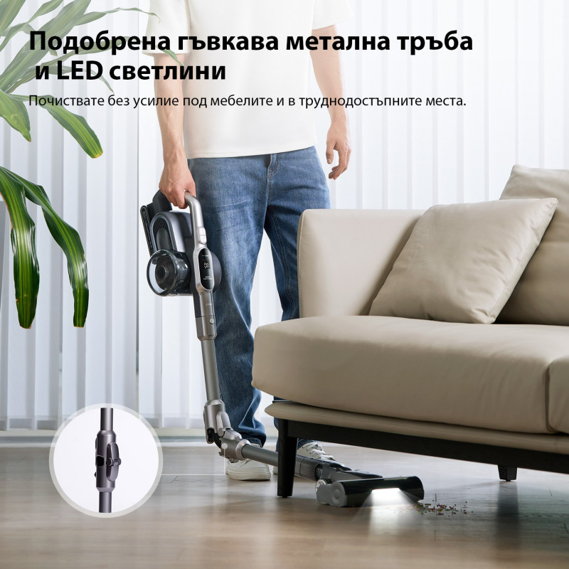 Κάθετη ηλεκτρική σκούπα Jimmy H11 Pro, 600 W, 260 AW, 0,6 λίτρα, Αισθητήρας σκόνης, Πτυσσόμενη, Αυτονομία 90 λεπτών, Οθόνη LED, Μαύρο/Γκρι