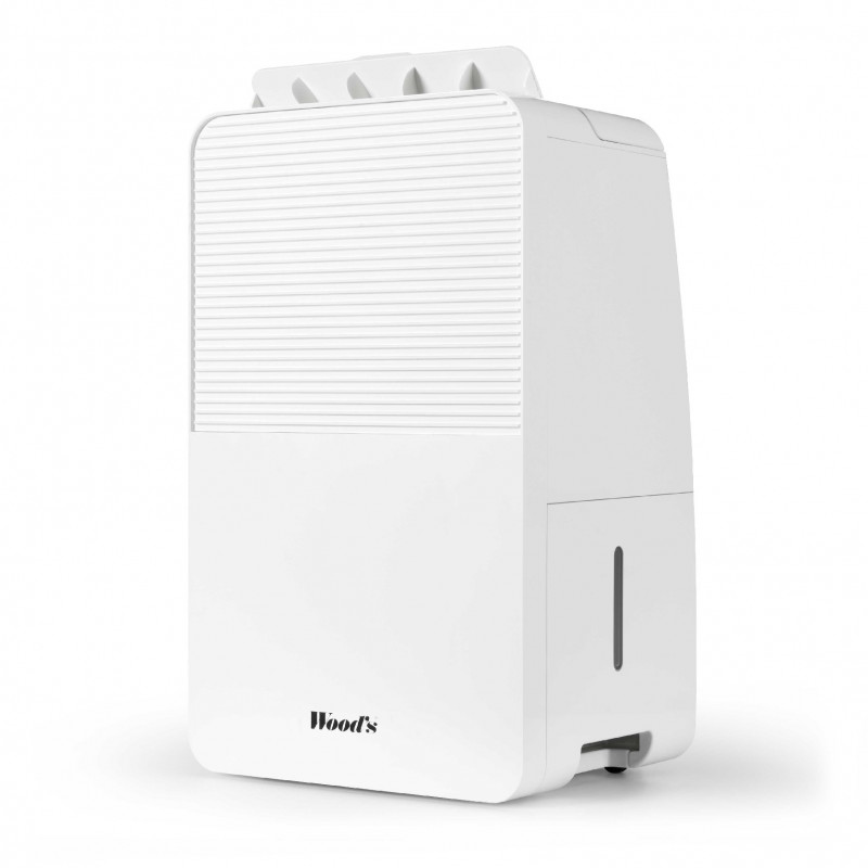 Απορροφητήρας υγρασίας για μπάνιο Woods MDK11, 2 ταχύτητες, έως 40 m², 108 m³, 2 λίτρα, 20 λίτρα/24 ώρες, υδροστάτης, 44 dB, IPX1, λευκό