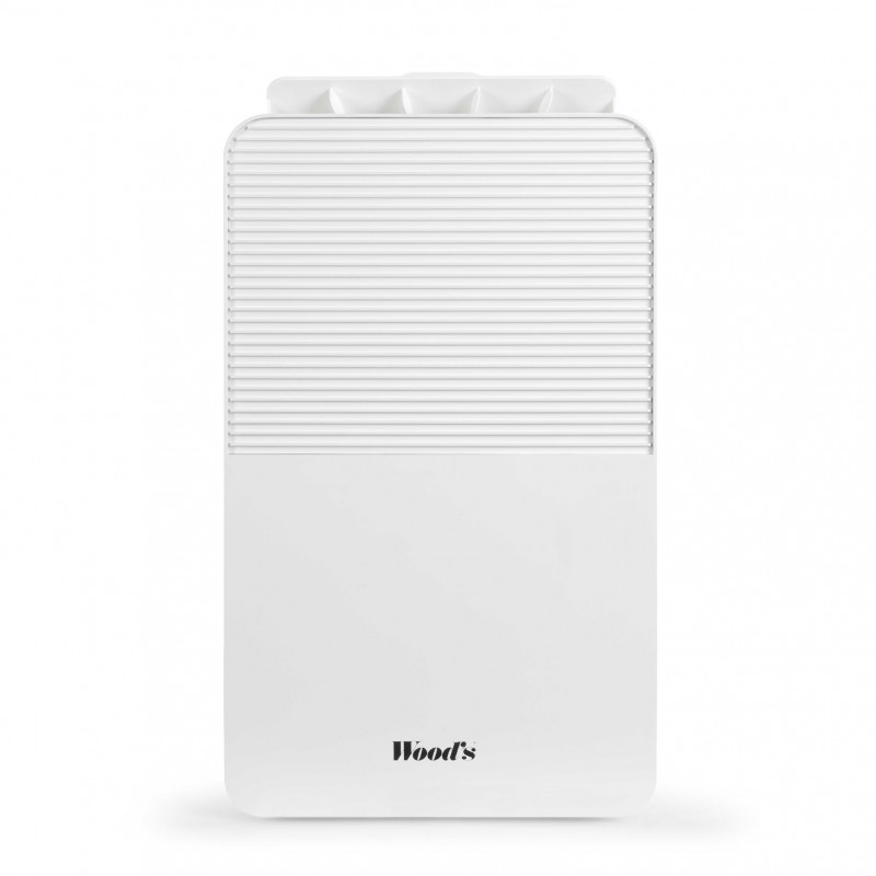 Απορροφητήρας υγρασίας για σαλόνια και μπάνια Woods MDK13, 2 ταχύτητες, Έως 60 μ², Κατάλληλος και για μπάνια, 108 μ³, 2 λίτρα, 12 λίτρα/24 ώρες, Υδροστάτης, 44 dB, IPX1, Λευκό