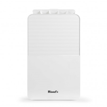 Απορροφητήρας υγρασίας για σαλόνια και μπάνια Woods MDK13, 2 ταχύτητες, Έως 60 μ², Κατάλληλος και για μπάνια, 108 μ³, 2 λίτρα, 12 λίτρα/24 ώρες, Υδροστάτης, 44 dB, IPX1, Λευκό