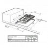 Εντοιχισμένη εστία αερίου Finlux FX 320SIX, 3000 W, δύο καυστήρες αερίου, 500 °C, σχάρα από χυτοσίδηρο, ανοξείδωτο ατσάλι