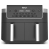 Διπλή φριτέζα θερμού αέρα Ninja Foodi Dual Zone DZ801EU, 2470 W, Ανεξάρτητες ζώνες μαγειρέματος, 7,6 λίτρα, 6 προγράμματα, 40-240 °C, Max Crisp, Sync, Γκρι/Ανοξ