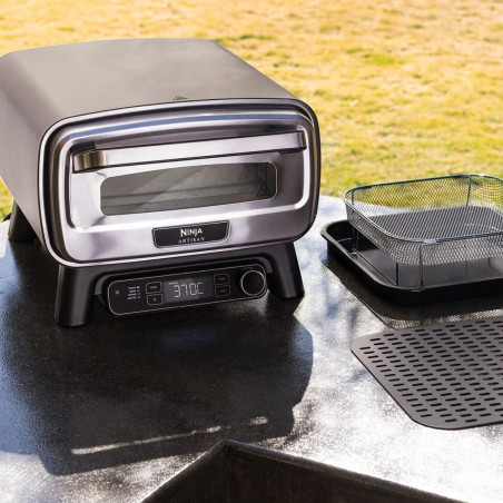 Ηλεκτρικός φούρνος για πίτσα 5 σε 1 Ninja Artisan MO201EU, 1760 W, 30x30 εκ., 5 λειτουργίες, οθόνη αφής, 32-370 °C, γκρι
