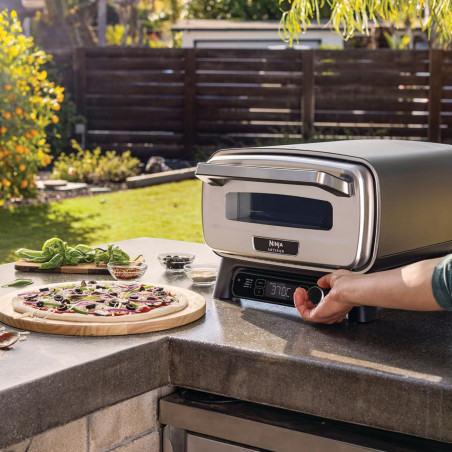 Ηλεκτρικός φούρνος για πίτσα 5 σε 1 Ninja Artisan MO201EU, 1760 W, 30x30 εκ., 5 λειτουργίες, οθόνη αφής, 32-370 °C, γκρι