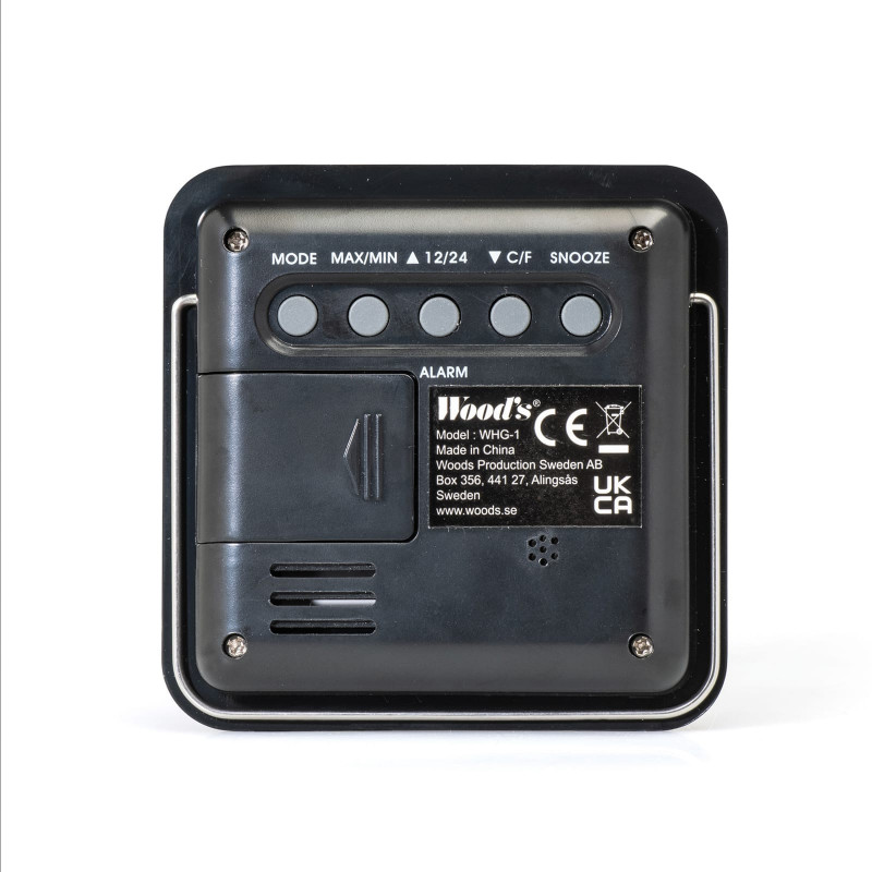 Υγρόμετρο Woods WHG1, 20-95% υγρασία, 0-50 °C, Λειτουργία ημερολογίου, Μαύρο