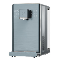 Διανομέας νερού ELIXIR Pro Plus, 2200 W, Θέρμανση 18 λ/ώρα, 42-90 °C, Αποστείρωση με UVC, Οθόνη, Πολυεπίπεδη φιλτράρισμα, Με συμπιεστή, Γκρι-μπλε/γκραφίτ