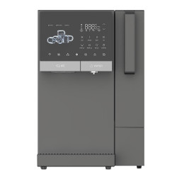 Διανομέας νερού με παγομηχανή ELIXIR Ice, 2100 W, Θέρμανση 18 λ/ώρα, Ψύξη 2,5 λ/ώρα, 4-90 °C, Φιλτράρισμα 3 σταδίων, Οθόνη αφής, UVC, Με συμπιεστή, Σκούρο γκρι