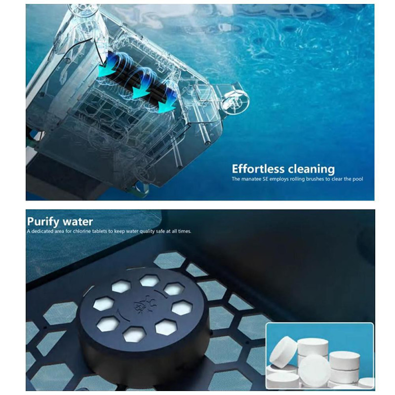 Ηλιακός / DC σκιμερ για τον καθαρισμό της επιφάνειας του νερού σε πισίνες LOTUS, Έως 10 ώρες, 3 κινητήρες, 6 λίτρα, IPX8, Μαύρο