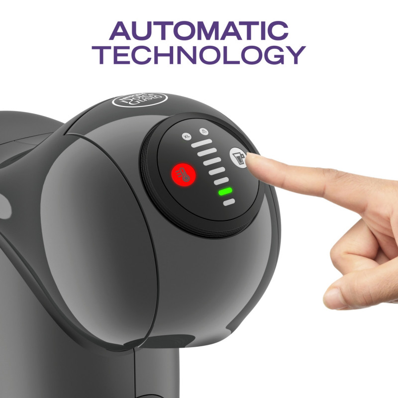 Μηχανή εσπρέσο Krups KP243B10 NDG GENIO S ANTHRACITE, 1500 W, 15 bar, 0,8 λίτρα, Συμβατή με κάψουλες NESCAFÉ® Dolce Gusto®, LED, λειτουργία XL, Γκρι/ανθρακί