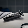 Ηλεκτρική ξυριστική μηχανή Philips Shaver Series 5000 S5887/10, 9 W, 60 λεπτά, Χρήση σε στεγνό ή βρεγμένο δέρμα, Ενσωματωμένο τρίμερ, SkinIQ, PowerAdapt, Κεφαλές 360°, Αυτοακονιζόμενες λεπίδες, Γκρι ανθρακί