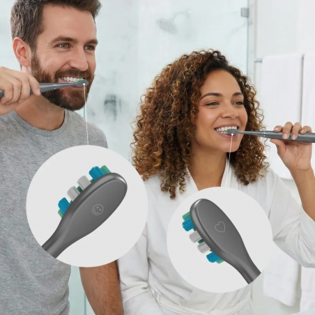 Ηλεκτρική οδοντόβουρτσα AENO ADB0010G, 5W, DuPont™, χρονοδιακόπτης, 5 λειτουργίες, 90 ημέρες με μία φόρτιση, γκρι