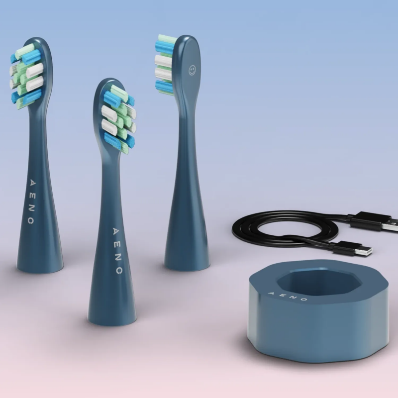 Ηλεκτρική οδοντόβουρτσα AENO ADB0010N, 5W, DuPont™, χρονοδιακόπτης, 5 λειτουργίες, 90 ημέρες με μία φόρτιση, μπλε