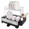 Στεγνωτήριο πιάτων HausRoland HR305-1, 53x34,5x38,5 εκ., 2 επίπεδα, χρώμιο/μαύρο