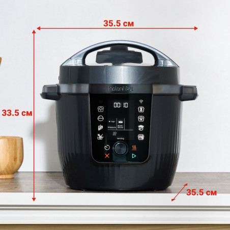 Μουλι-κουκ Instant Pot Pro Max 112-0001-01-EU, 1200 W, 5,7 λίτρα, 105 kPa, 10 προγράμματα, Nutriboost, WiFi, οθόνη LCD, ανοξείδωτο ατσάλι, λευκό/ματ