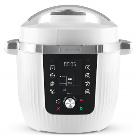 Μουλι-κουκ Instant Pot Pro Max 112-0001-01-EU, 1200 W, 5,7 λίτρα, 105 kPa, 10 προγράμματα, Nutriboost, WiFi, οθόνη LCD, ανοξείδωτο ατσάλι, λευκό/ματ