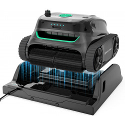 Ασύρματο ρομπότ πισίνας Wybot S2 Pro, 91 W, 210 λεπτά, 300 τ.μ., Διπλό σύστημα φιλτραρίσματος, Σταθμός φόρτισης, Γυροσκόπιο, Μαύρο