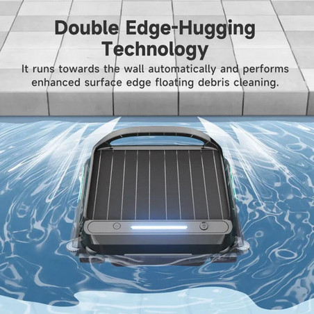 Σκίμερ για τον καθαρισμό της επιφάνειας του νερού σε πισίνες Wybot F1, Ηλιακή / DC φόρτιση, Έως 8 ώρες, 7 λίτρα, Εφαρμογή για κινητά, Μαύρο