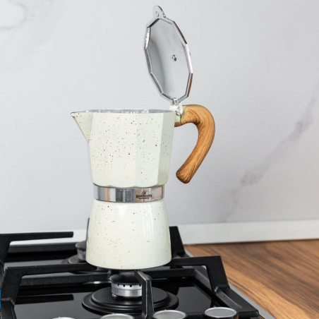 Κουβανέζικη καφετιέρα Bohmann BH 9309, 450 ml, 9 φλιτζάνια, Βαλβίδα ασφαλείας, Αλουμίνιο, Μπεζ