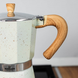 Κουβανέζικη καφετιέρα Bohmann BH 9303, 150 ml, 3 φλιτζάνια, Βαλβίδα ασφαλείας, Αλουμίνιο, Μπεζ