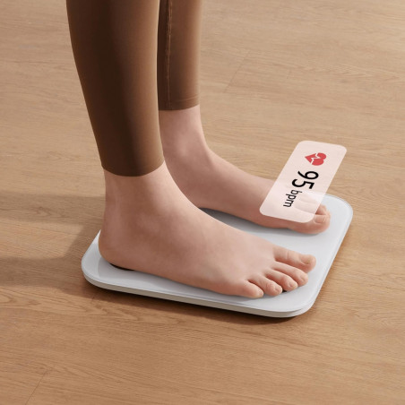 Ψηφιακή έξυπνη ζυγαριά Xiaomi Body Composition Scale S400, έως 150 κιλά, Bluetooth, μέτρηση καρδιακού ρυθμού, λειτουργία για μωρά, λευκό/γκρι