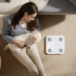 Ψηφιακή έξυπνη ζυγαριά Xiaomi Body Composition Scale S400, έως 150 κιλά, Bluetooth, μέτρηση καρδιακού ρυθμού, λειτουργία για μωρά, λευκό/γκρι