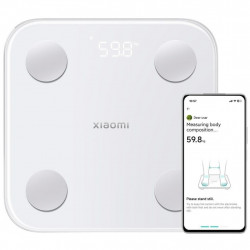 Ψηφιακή έξυπνη ζυγαριά Xiaomi Body Composition Scale S400, έως 150 κιλά, Bluetooth, μέτρηση καρδιακού ρυθμού, λειτουργία για μωρά, λευκό/γκρι