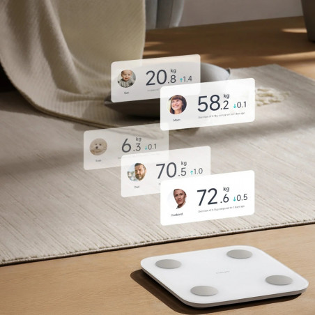 Ψηφιακή έξυπνη ζυγαριά Xiaomi Body Composition Scale S400, έως 150 κιλά, Bluetooth, μέτρηση καρδιακού ρυθμού, λειτουργία για μωρά, λευκό/γκρι