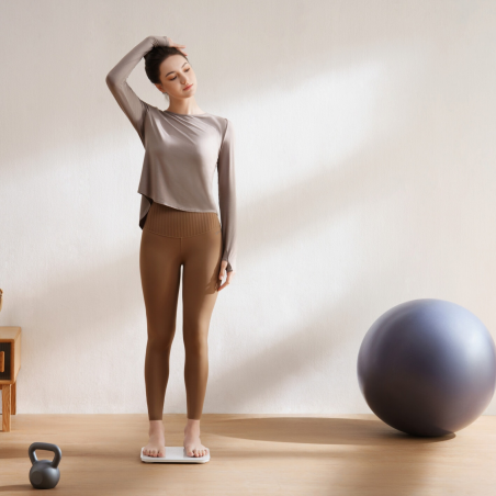 Ψηφιακή έξυπνη ζυγαριά Xiaomi Body Composition Scale S400, έως 150 κιλά, Bluetooth, μέτρηση καρδιακού ρυθμού, λειτουργία για μωρά, λευκό/γκρι