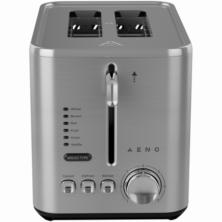 Τοστιέρα AENO ATS0003, 950 W, 6 τύποι ψωμιού, 7 επίπεδα ψησίματος, Προθέρμανση, Απόψυξη, LED, Ανοξείδωτο ατσάλι