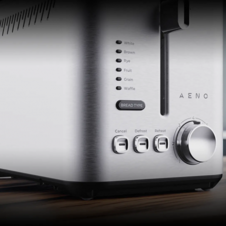 Τοστιέρα AENO ATS0003, 950 W, 6 τύποι ψωμιού, 7 επίπεδα ψησίματος, Προθέρμανση, Απόψυξη, LED, Ανοξείδωτο ατσάλι