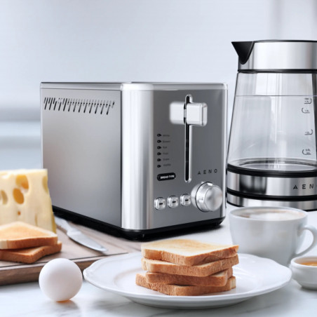 Τοστιέρα AENO ATS0003, 950 W, 6 τύποι ψωμιού, 7 επίπεδα ψησίματος, Προθέρμανση, Απόψυξη, LED, Ανοξείδωτο ατσάλι