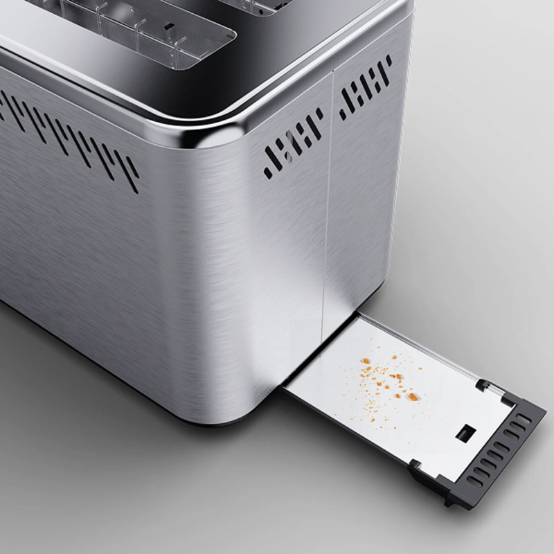 Τοστιέρα AENO ATS0003, 950 W, 6 τύποι ψωμιού, 7 επίπεδα ψησίματος, Προθέρμανση, Απόψυξη, LED, Ανοξείδωτο ατσάλι