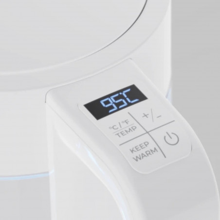 Ηλεκτρικός βραστήρας AENO AEK0005, 2200 W, 1,7 λίτρα, 40-100 °C, βάση 360°, STRIX, οθόνη LED, φίλτρο, λευκό