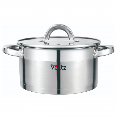 Κατσαρόλα Oliver Voltz OV51210S20, 3,6 λίτρα, 20x11,5 εκ., Κλίμακα μέτρησης, Παχύ πάτο, Κατάλληλη για επαγωγικές εστίες, Ανοξείδωτο